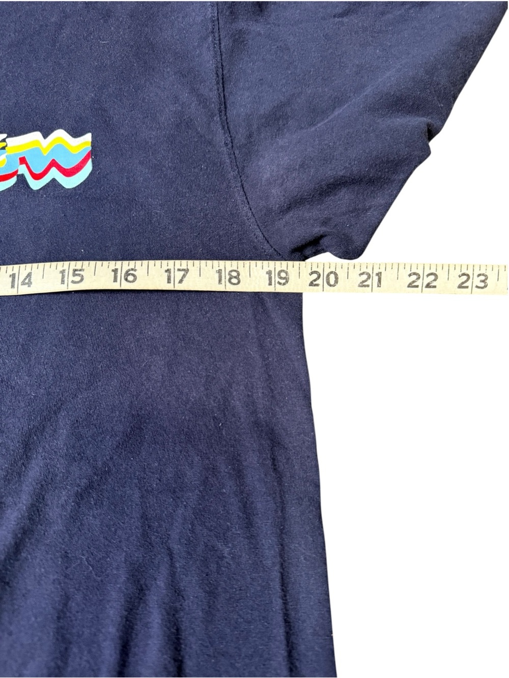 Champion Navy Retro Multicolor Logo Long Sleeve T-Shirt Men’s Medium - Picture 7 of 9